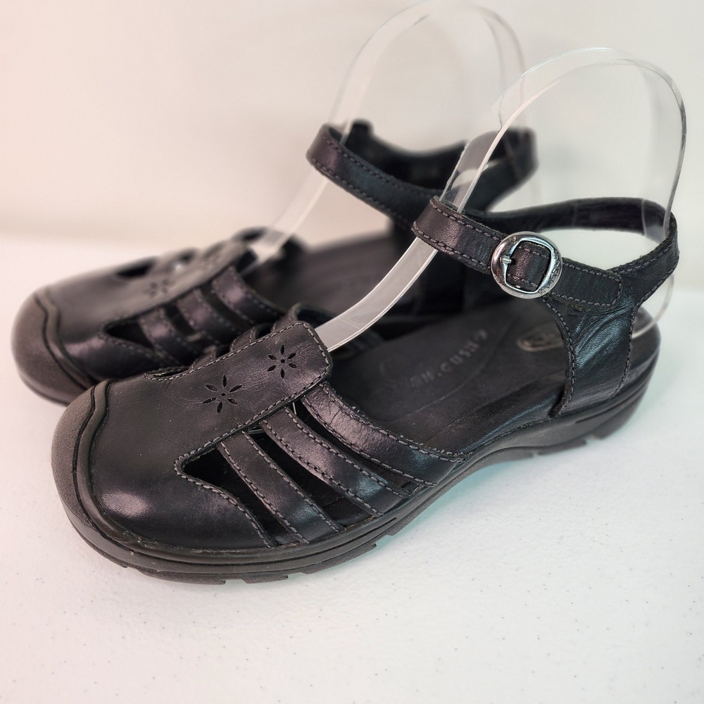 KEEN Gorpcore Fisherman Sandals 8.5 Black Whimsigoth Floral Mary Jane Leather